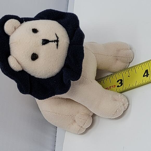 Miniature Lion Plush Baby Cub Tan Dark Brown Mane Sewn Face Mini Stuffed Animal - Picture 7 of 8